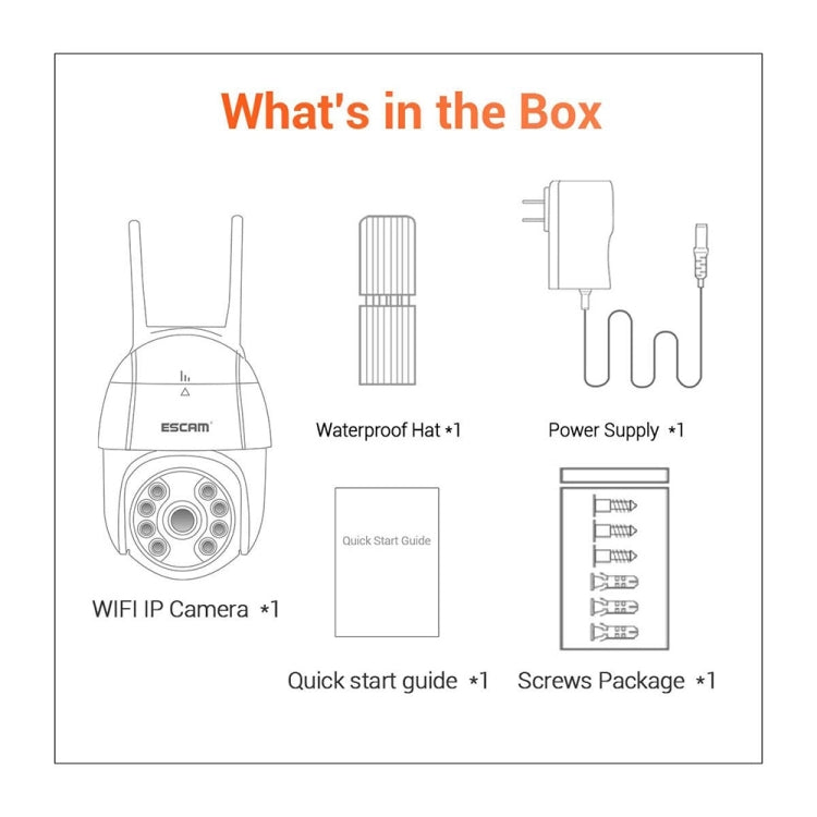 ESCAM QF218 1080P Pan / Tilt AI Humanoid Detection IP66 Waterproof WiFi IP Camera, Support ONVIF / Night Vision / TF Card / Two-way Audio, US Plug, NC1228AU, NC1228EU, NC1228UK, NC1228US ESCAM QF218 1080P Pan / Tilt AI Humanoid Detection IP66 Waterproof WiFi IP Camera, Support ONVIF / Night Vision / TF Card / Two-way Audio, US Plug, NC1228AU, NC1228EU, NC1228UK, NC1228US